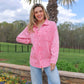 Alisha Acid Wash Shacket - Pink -
