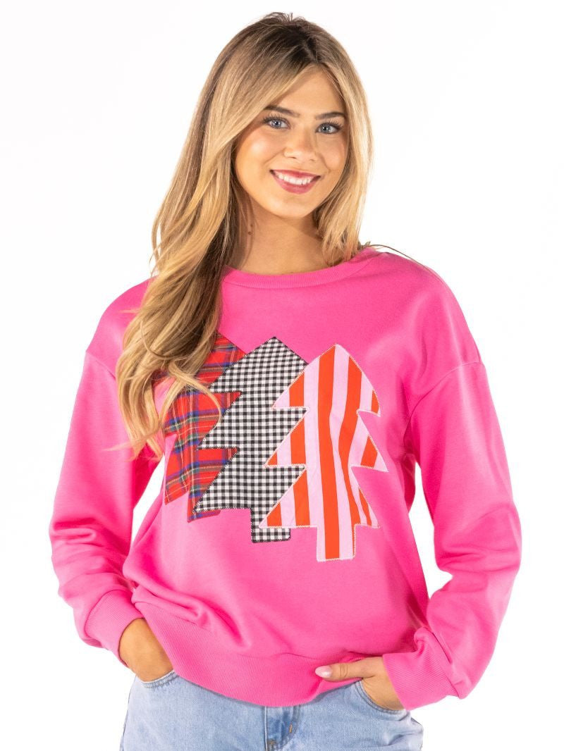 Pink Tree Pullover -