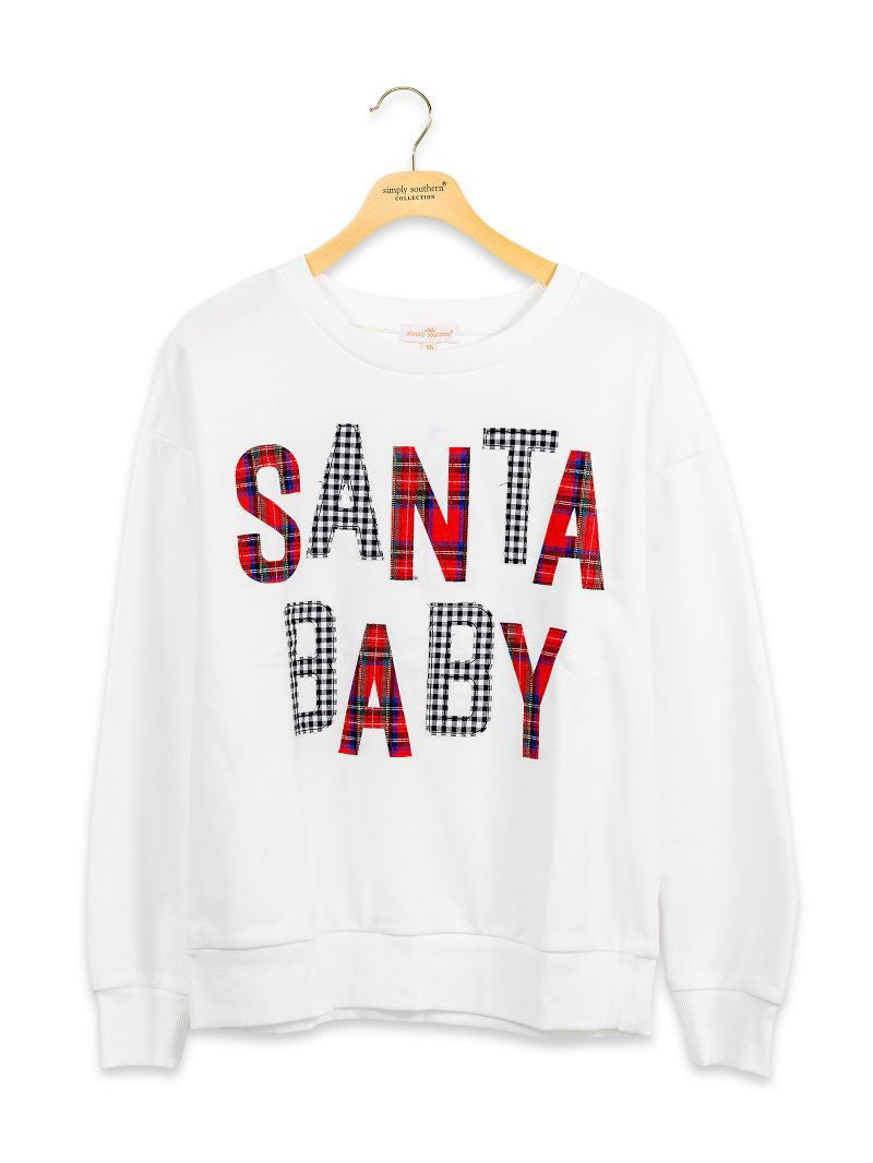 Santa Baby White Pull -