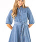 Denim Belted Dress -