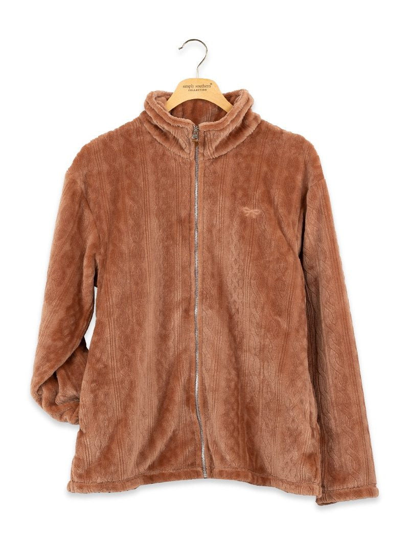 Elsie Brown Full Zip Sherpa -