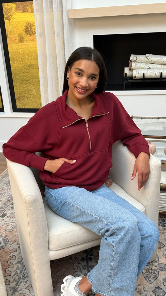 SS Ragland HalfZip - Burgundy