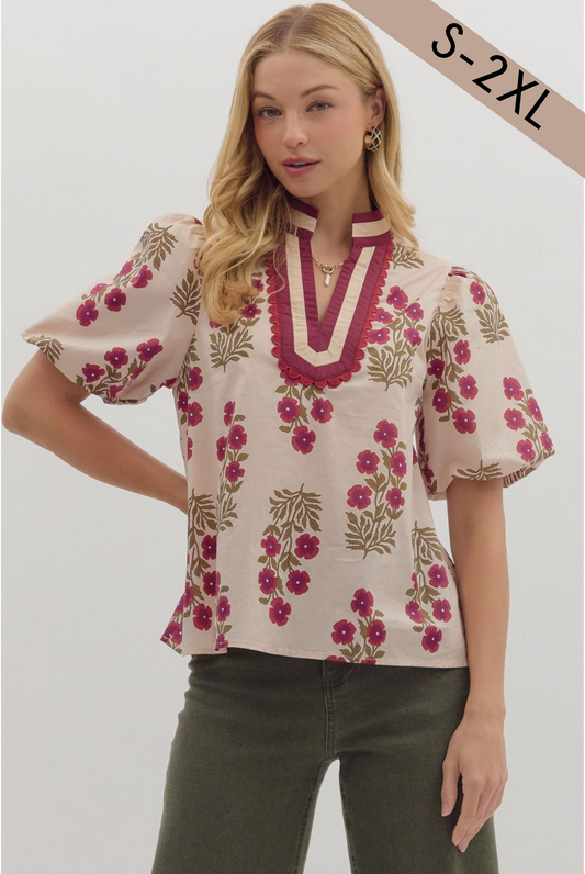 The Rosetta Floral Top