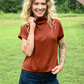 Apricot Mock Neck Top