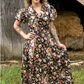 Floral Chocolate Tiered Maxi Dress
