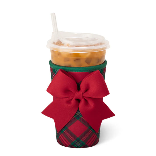 Christmas Plaid Iced Cup Coolie (Medium)