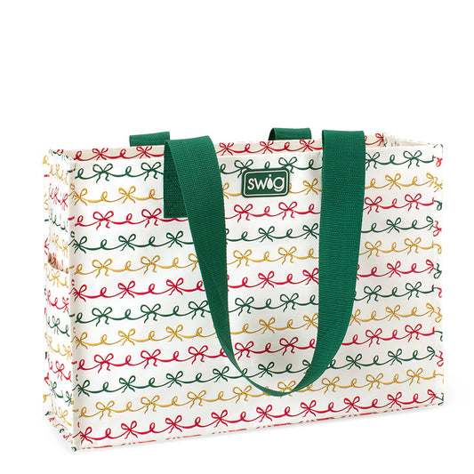 Christmas Bows Large Reuseable Tote