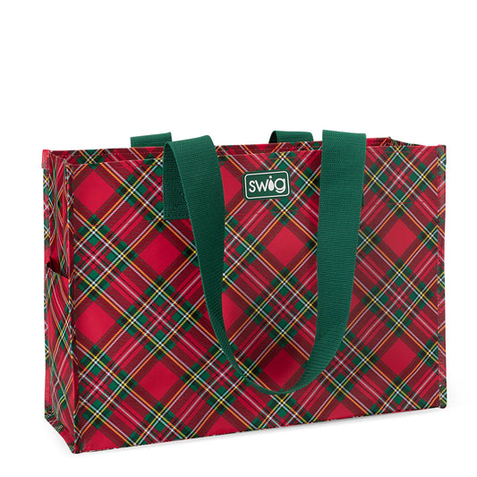 Christmas Plaid Large Reuseable Tote