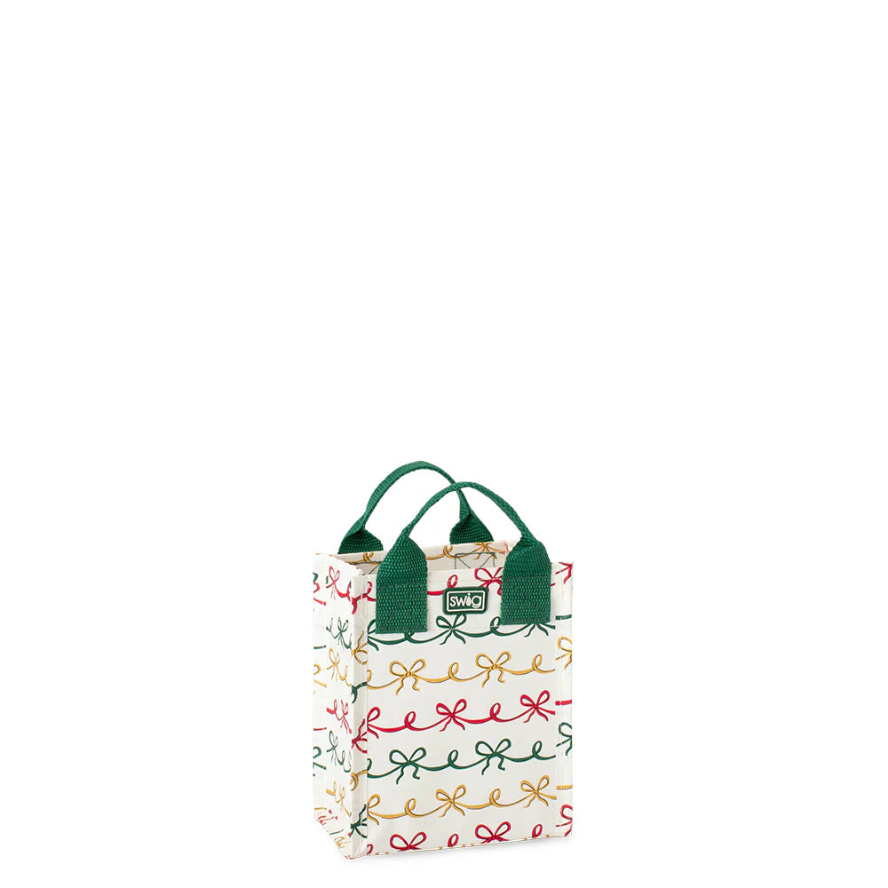 Christmas Bows Mini Reuseable Tote