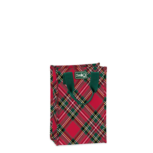 Christmas Plaid Tall Reuseable Tote