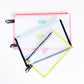 Chambray, Pink Lemonade, Seafoam Set of 3 All Clear Pouches