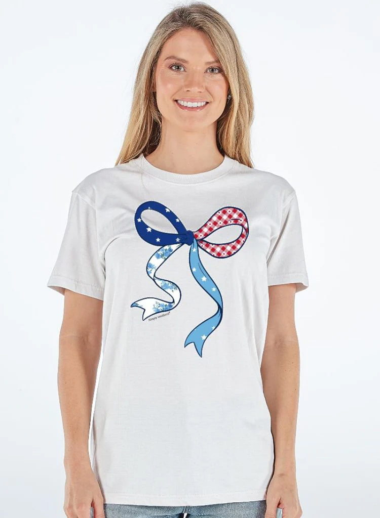Patriotic Patch Bow Short Sleeve