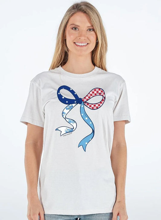Patriotic Patch Bow Short Sleeve
