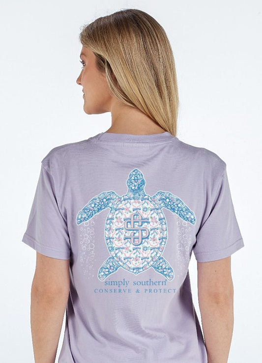 Turtle Floral Bow Short Sleeve