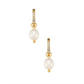 Georgie Huggie Hoop Gold Pearl Earrings