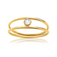 Hollis Double Layer Gold Solitaire Ring Size 8