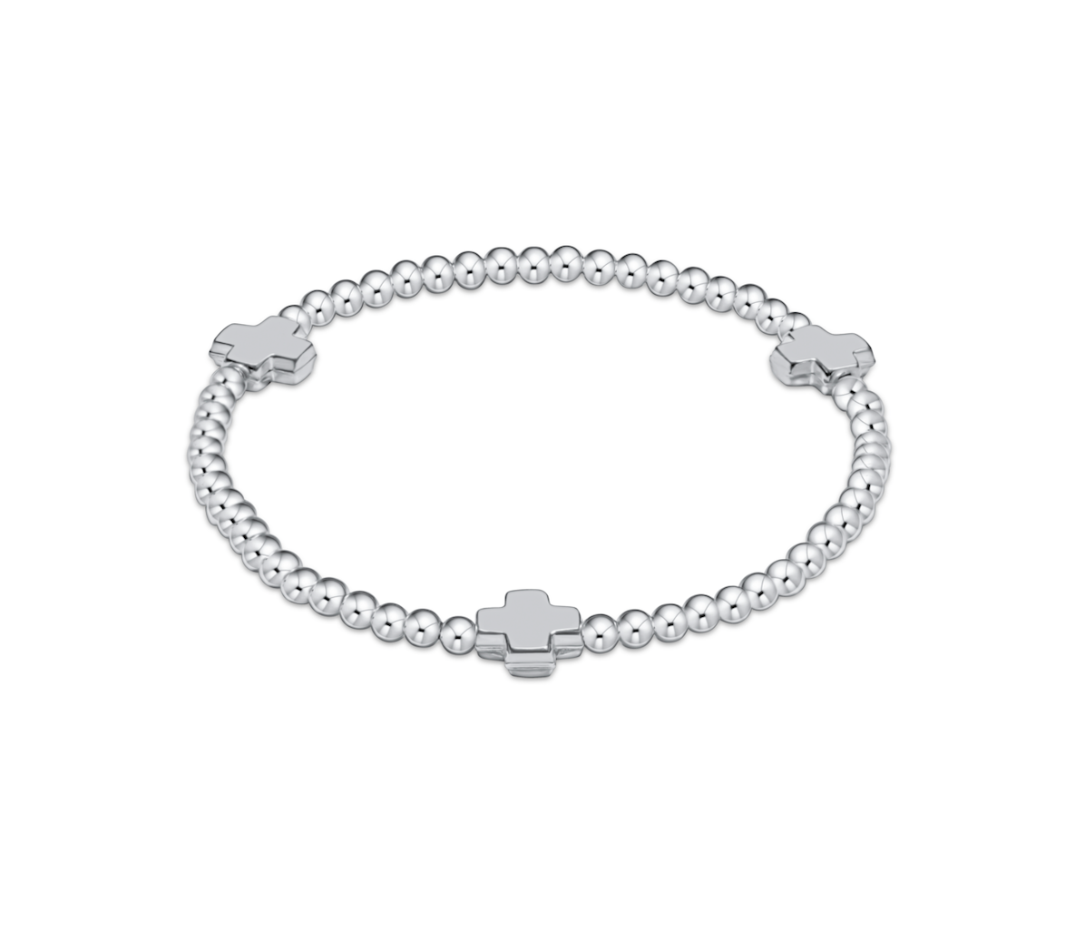 Signature Cross Sterling 3mm Bead Bracelet