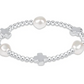 Signature Cross Admire Pearl Pattern 3mm Bead Bracelet - Sterling