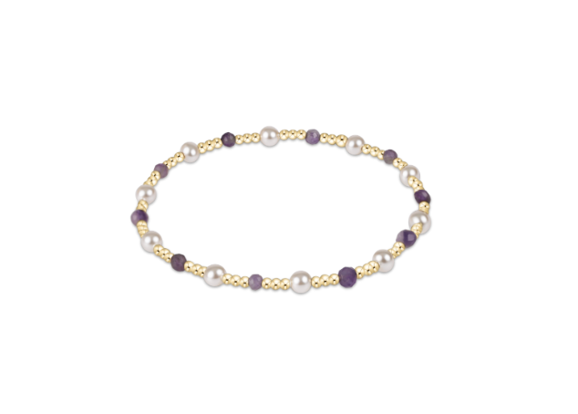 Pearl Sincerity Pattern 4mmBead Bracelet - Amethyest