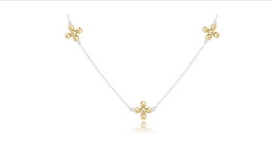 17" Choker Simplicity Chain Sterling Mixed Metal