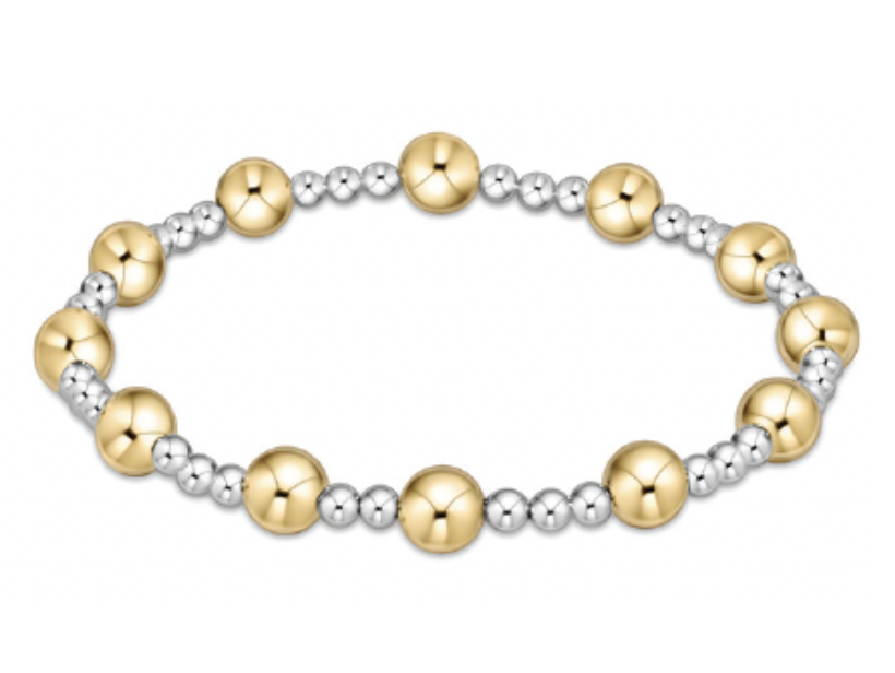 Extends - Classic Mixed Metal 6mm Bead Bracelet