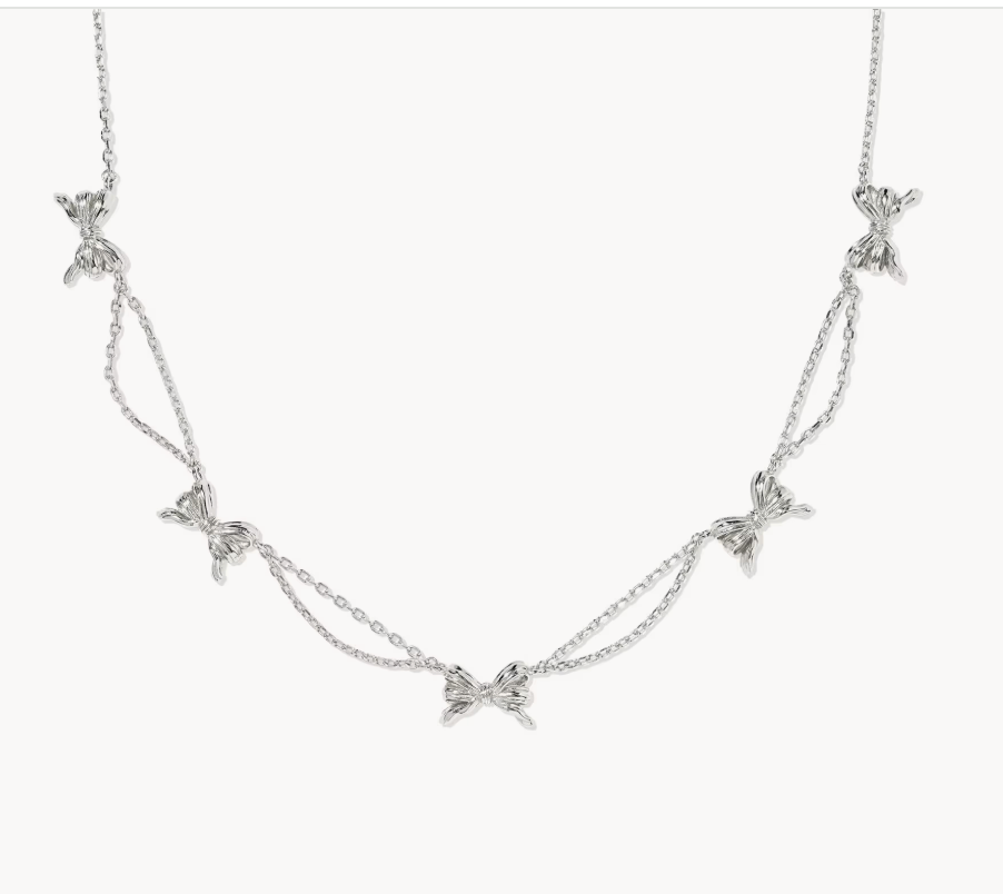 BOW STRAND NECKLACE SILVER