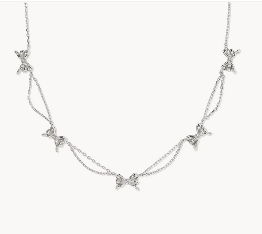 BOW STRAND NECKLACE SILVER