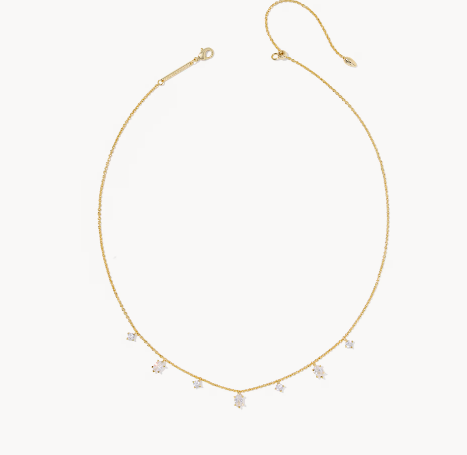 CAILIN DELICATE STRAND NECKLACEGOLD WHITE CZ