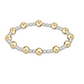 Classic Sincerity Pattern 6mm Bead Bracelet - Mixed Metal