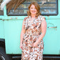Caramel Floral Zip Up Dress