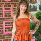 Mansi Cinnamon Pleated Tank