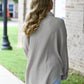 Mineral Wash Waffle Knit Button-Up Shacket: DARK TAUPE
