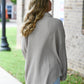 Mineral Wash Waffle Knit Button-Up Shacket: DARK TAUPE