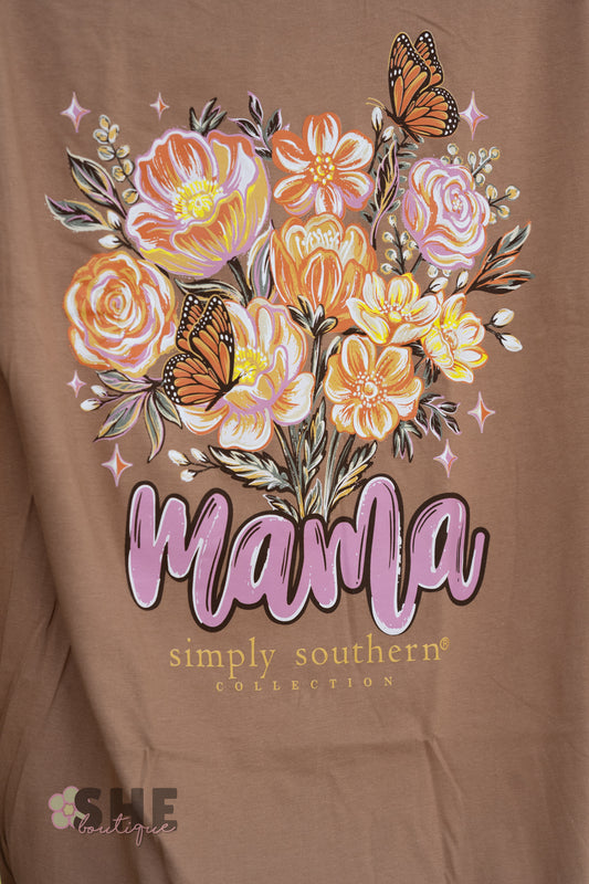 Mama Floral Butterfly LS Tee
