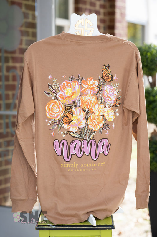 Nana Floral Butterfly LS Tee