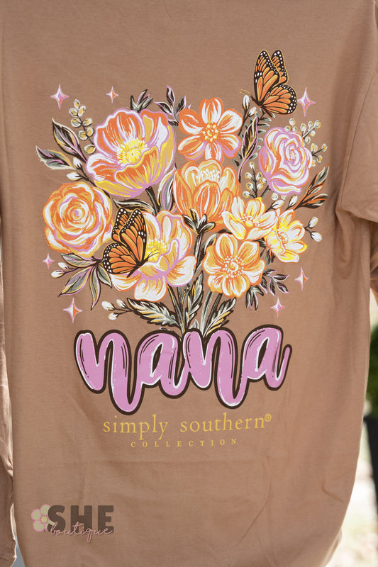 Nana Floral Butterfly LS Tee