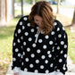 Polka Dot Crew Pullover Black