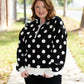 Polka Dot Crew Pullover Black
