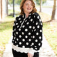 Polka Dot Crew Pullover Black