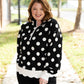 Polka Dot Crew Pullover Black