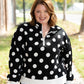 Polka Dot Crew Pullover Black