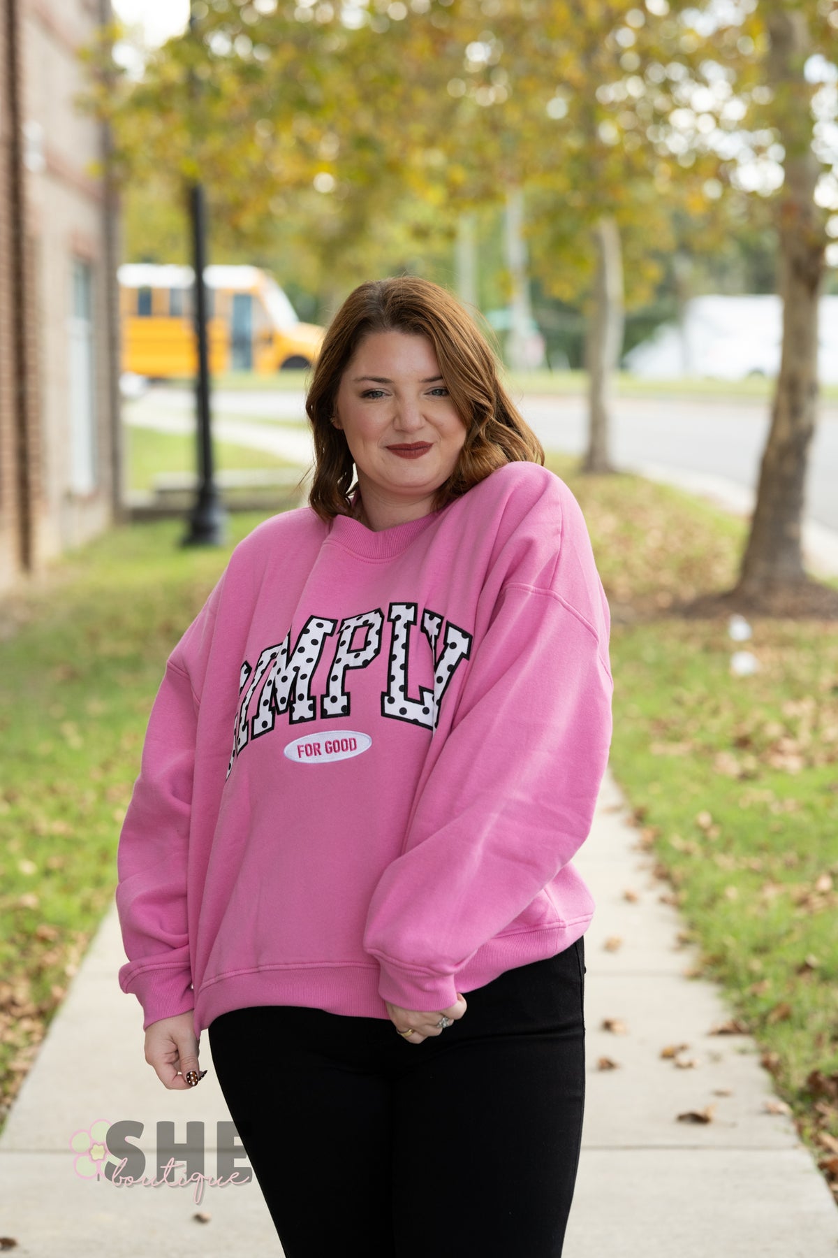 Simply Oversized Pink Polka Dot
