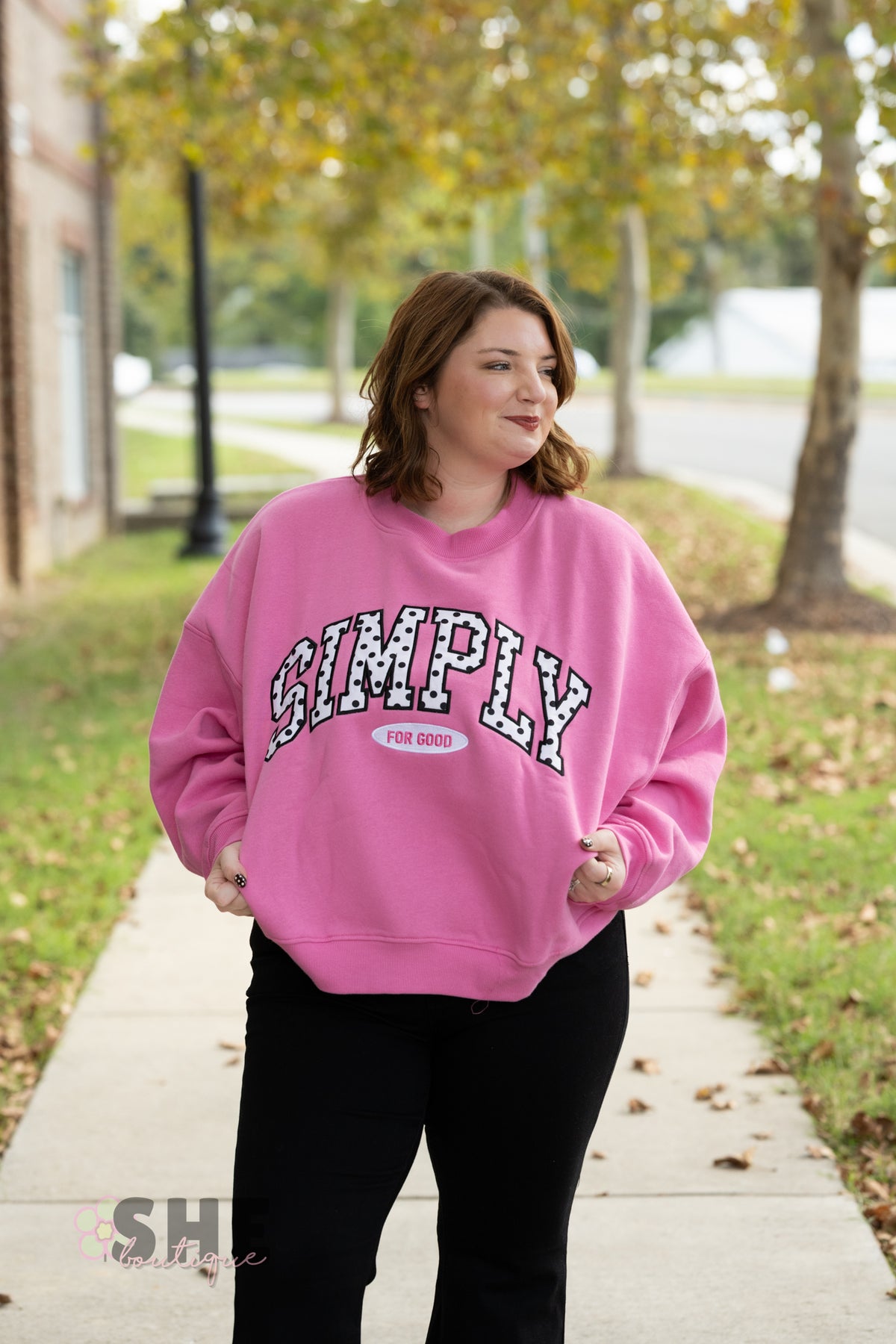 Simply Oversized Pink Polka Dot