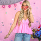 Tay Bubble Hem Pink Tank