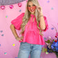 Charlotte Hot Pink Bow Blouse -