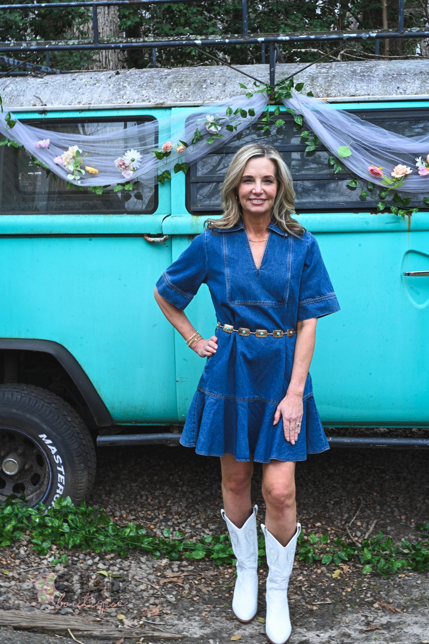 Caryn Dark Denim Dress -
