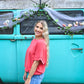 Red Via Short Sleeve Top