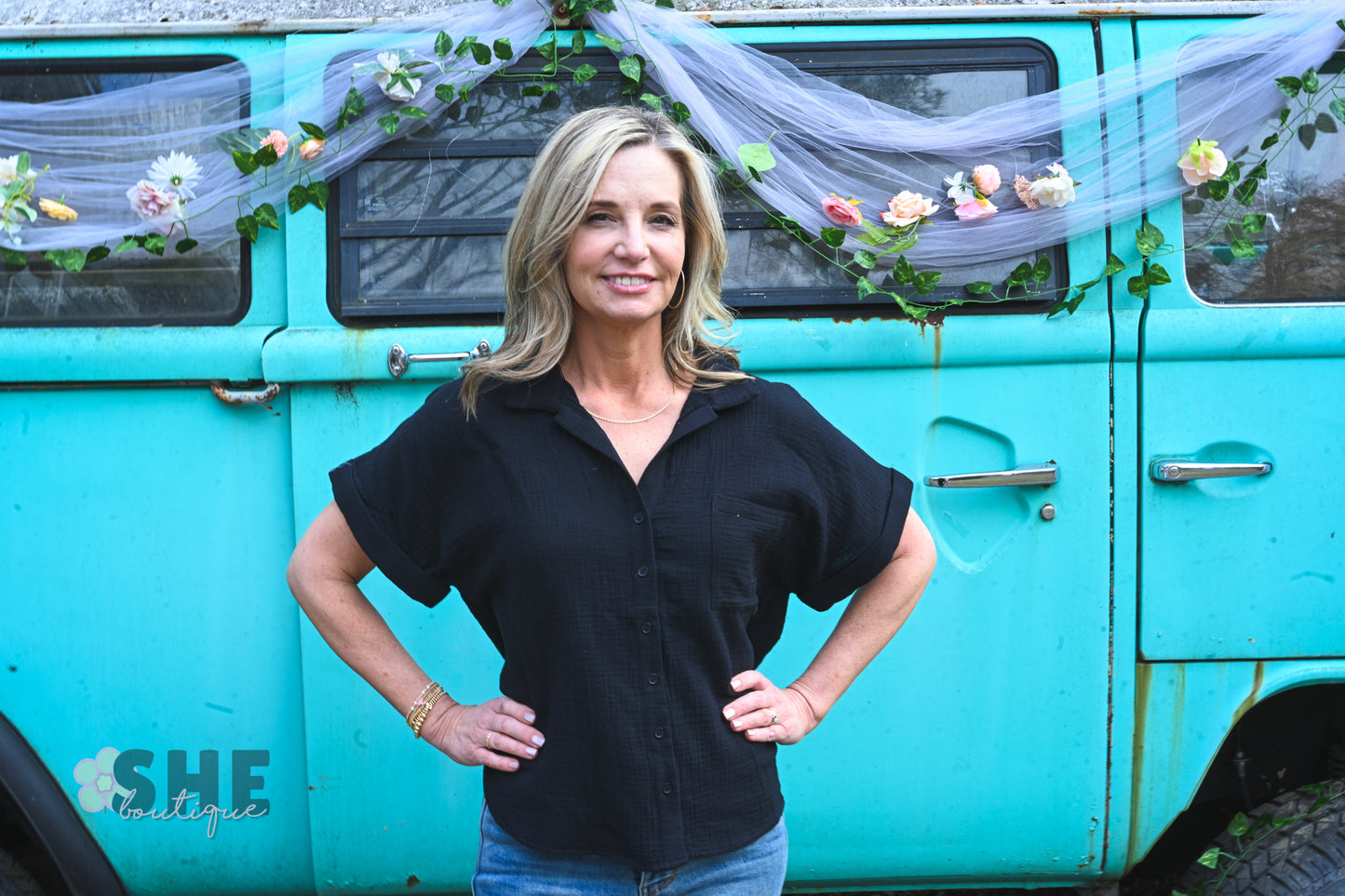 Bella Black Blouse Top -