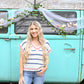 SS Blue Stripe Sweater Top