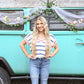 SS Blue Stripe Sweater Top